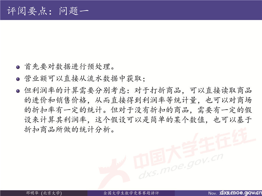 2019全國大學生數學建模競賽講評：“薄利多銷”分析-CUMCM2019E