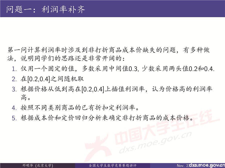 2019全國大學生數學建模競賽講評：“薄利多銷”分析-CUMCM2019E